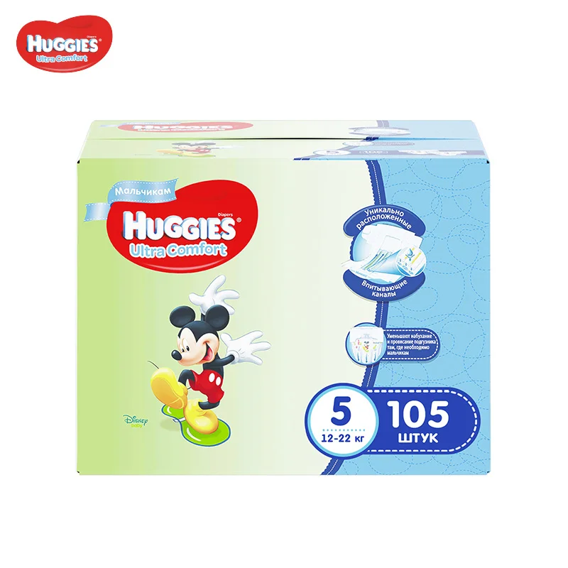 

Подгузники Huggies для мальчиков Ultra Comfort 12-22 кг (размер 5) 105 шт