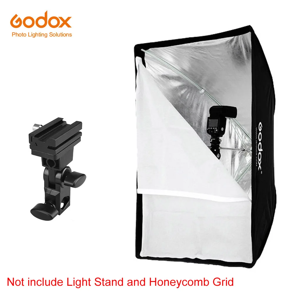 Godox 60x90 см 2"* 35" сотовая сетка прямоугольник зонтик софтбокс осветительная подставка держатель горячий башмак кронштейн комплект для вспышки Speedlite - Цвет: Kit 1