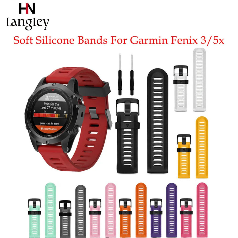 

Silicone Watch Band For Garmin Fenix 3HR/Fenix 5X with tools 26mm Width Watch Straps for Garmin Fenix 3 Band Sports Watchbands