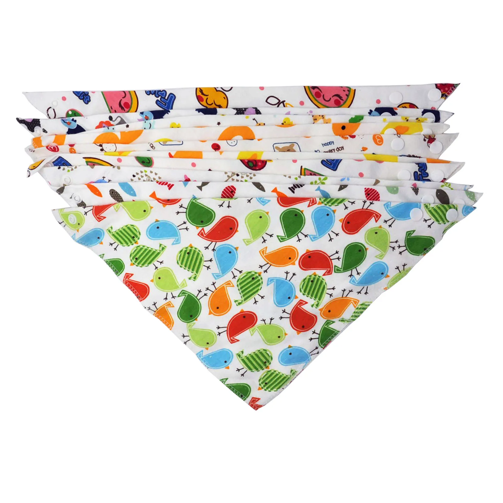 

10 Pcs Cotton Baby Bibs Burp Cloths Double Layers Cartoon Saliva Baby Slabbetj Babador Bandana Bibs Dribble Towel Head Scarf