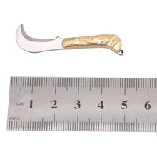 

Retro Carving Keyring Pocket Keychain Tactical Small Folding Folder Knife Brass