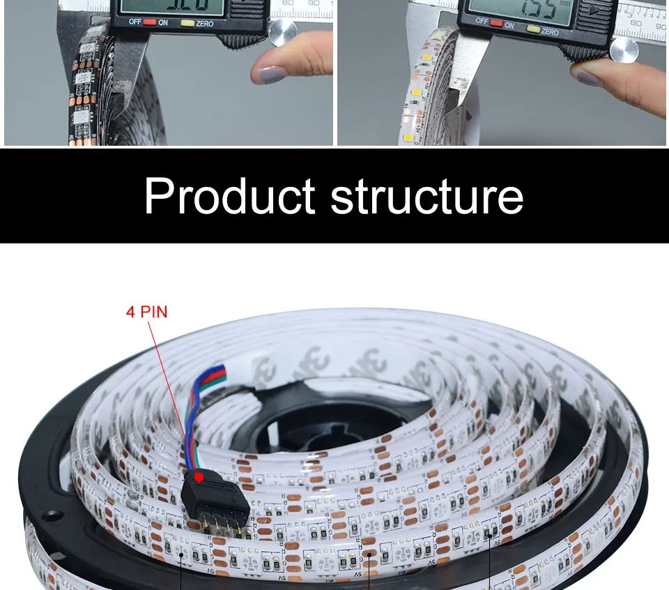 Foxanon Brand DC 5V 5050 RGB Led Strip 5M 60ledM 300LEDS Waterproof Flexible Light + 24key IR Controller + USB Power06