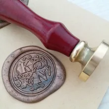 Пользовательские начальные две буквы с цветами вензеля двойная буква воск печать штамп/персонализированные свадебные воск печать/милые канцелярские принадлежности