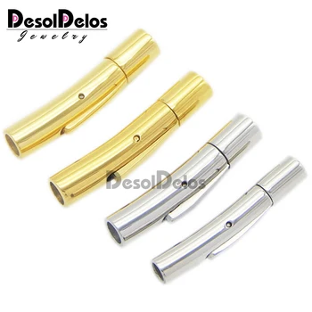 

316L Stainless Steel Clasp Tube Hooks Connector For DIY Leather Cord Bracelet Jewelry Finding Adjustable Snap Lock End Clasps