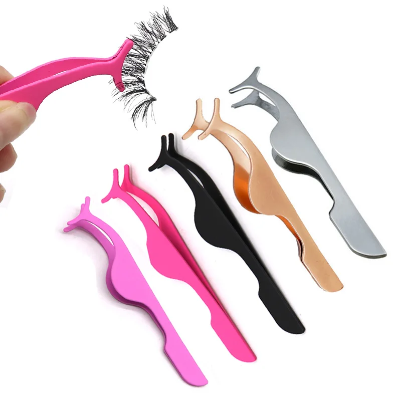 

Stainless Steel Eyelashes Curler Tweezer Clip False Eyelashes Curler Applicator Eyelash Extensions Lashes Curler Nipper Makeup