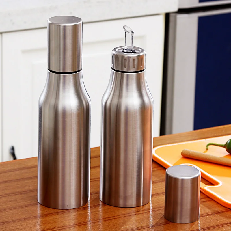 750ML Stainless Steel Oil Bottle Leak Proof Oiler Spice Jar Kitchen