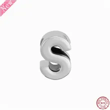 Новые очаровательные бусины с буквами S для женщин, ювелирные изделия, тисненые с сердечками и точками, DIY Fit PANDORA, подвески, серебро 925, оригинальные LE017-S