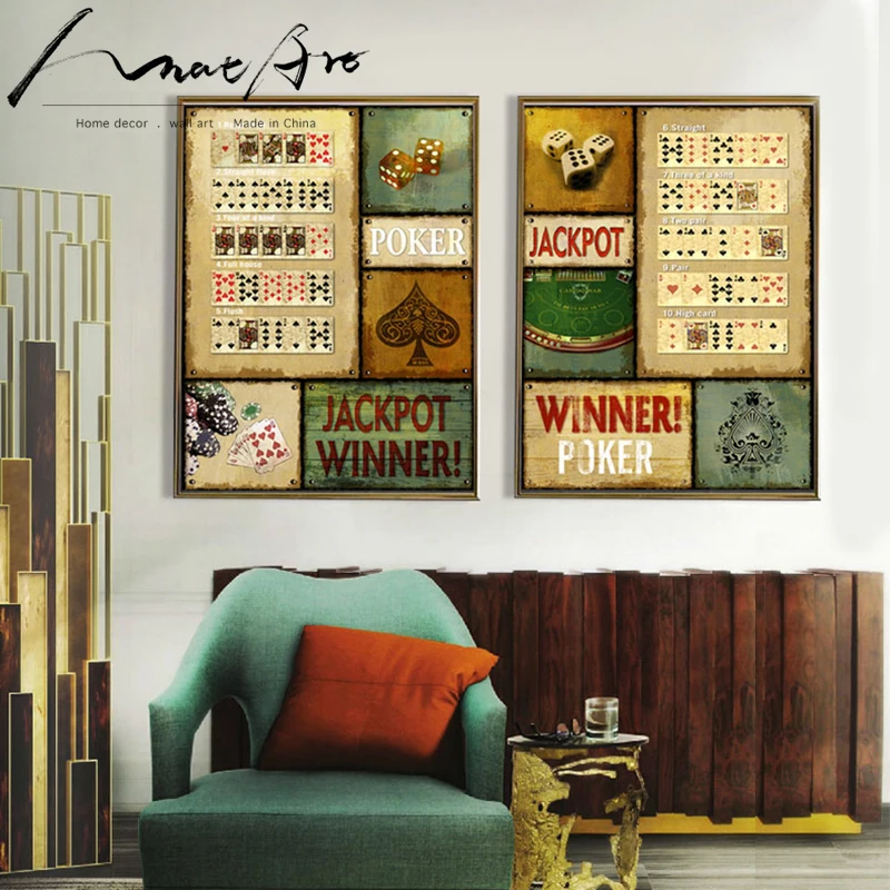 Preise Casino Glücksspiel Poker leinwand wand kunst malerei die wohnzimmer büro bild Cafe Bar dekoration poster und drucke cuadros