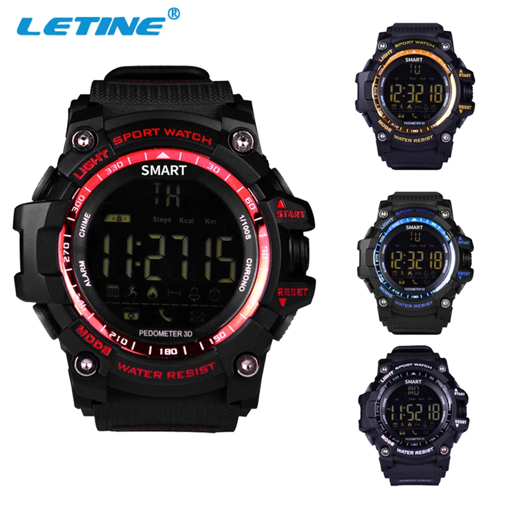 Letine Waterproof Men Sports Smart Watch Wristwatch EX16