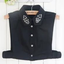 Mantieqingway Мода черный белый полиэстер Поддельный Воротник Женская винтажная Съемная рубашка блузка с отворотами Топы свитер с фальшивым воротничком