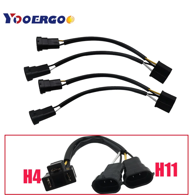 

2Pcs H4 to H9/H11 Hi/Lo Dual Beam Headlight Splitter Harness Adapter H4 Wiring Harness Dual Beam Headlights For Road King