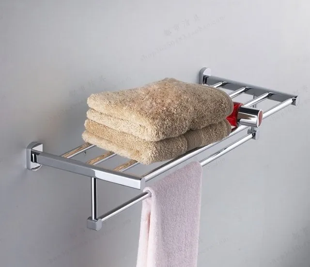 Bathroom 304 Stainless Steel Square Towel Rail Rack Bath Robe Shelf 01 022