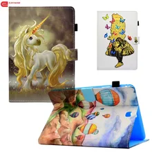 Чехол для samsung Galaxy T550 T555 чехол Единорог карточка с кошкой из искусственной кожи чехол-подставка для samsung Galaxy Tab A 9,7 T555 T550 SM-T550