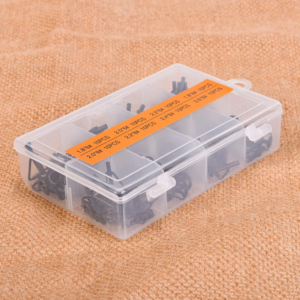 80Pcs Multiple Sizes Telescopic Fishing Rod Tip Rings 1.8mm 2.0mm 2.2mm 2.4mm 2.6mm Top Guides Rings Repair Kit Rod Accessories (11)