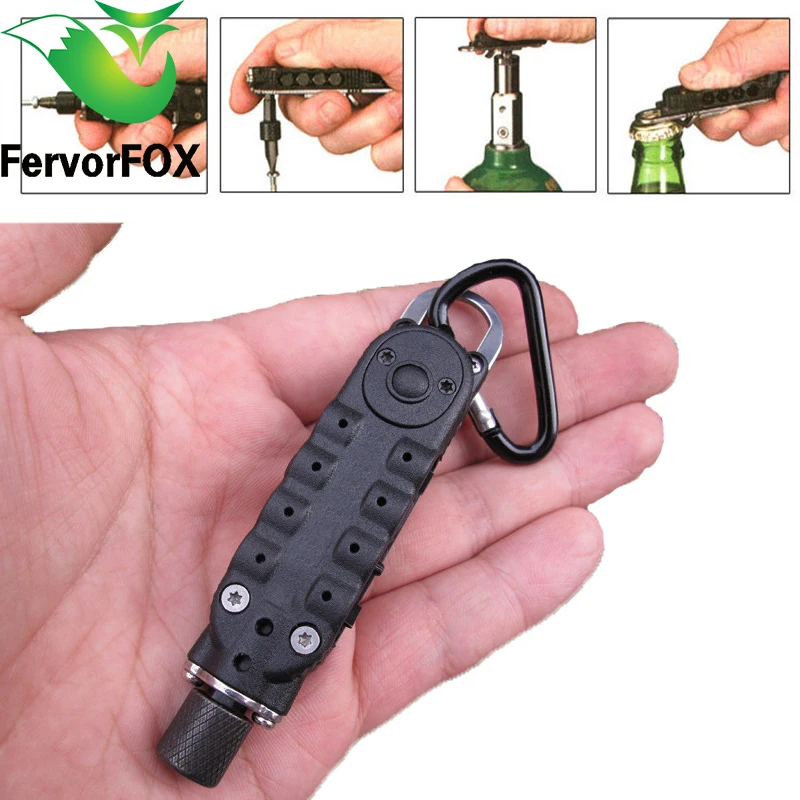 LED Light Multifunction Small Screwdriver Sets Mini EDC Tools Pocket Keychain Screwdriver With Phillips Slot Hex