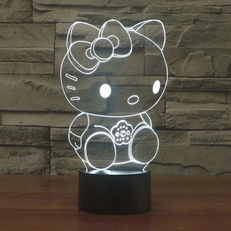Selling new Hello Kitty 3D lights colorful touch LED visual lights 0.5W