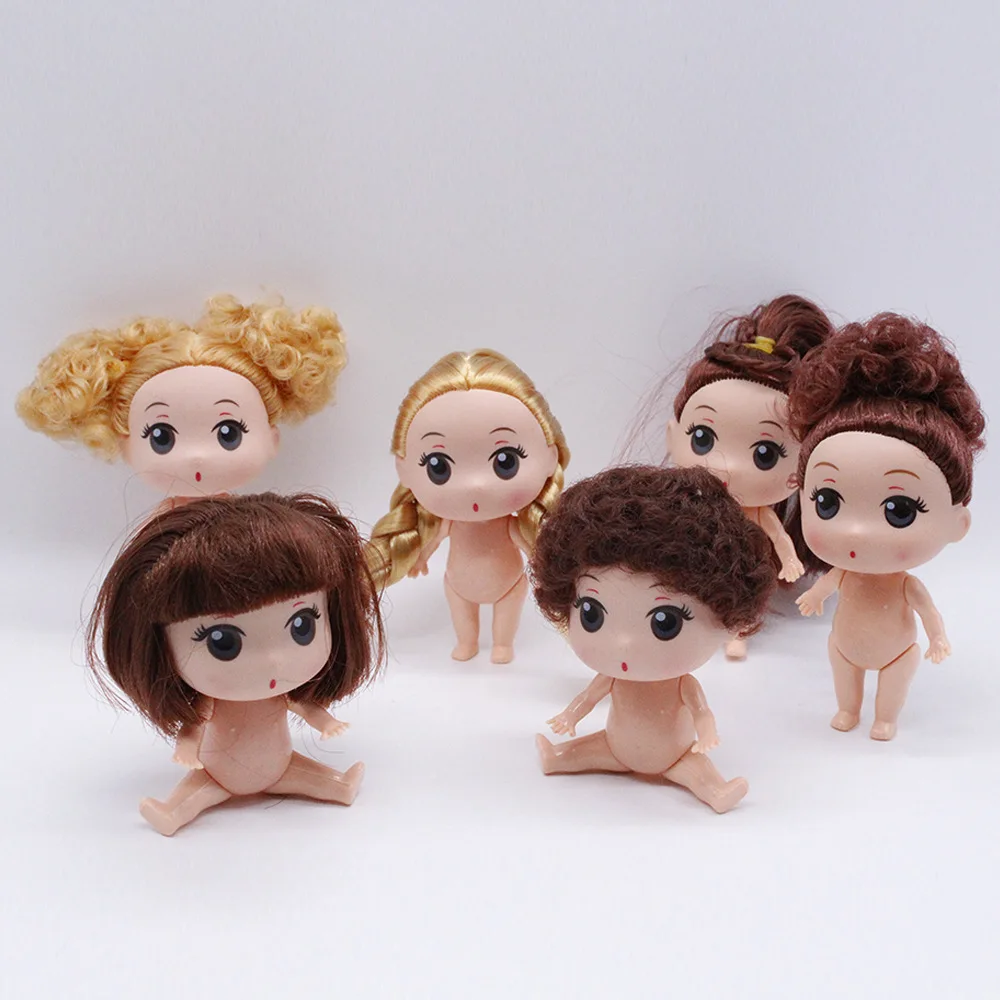 

1pcs 6kinds 10cm Handmade dolls body+head High-quality 4inch 1:12dolls Doll accessories girls dolls Ddung