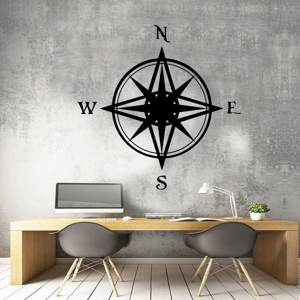 

3D compass Vinyl Wall Sticker Home Decor Stikers Removable Wall Sticker Bedroom Nursery Decoration