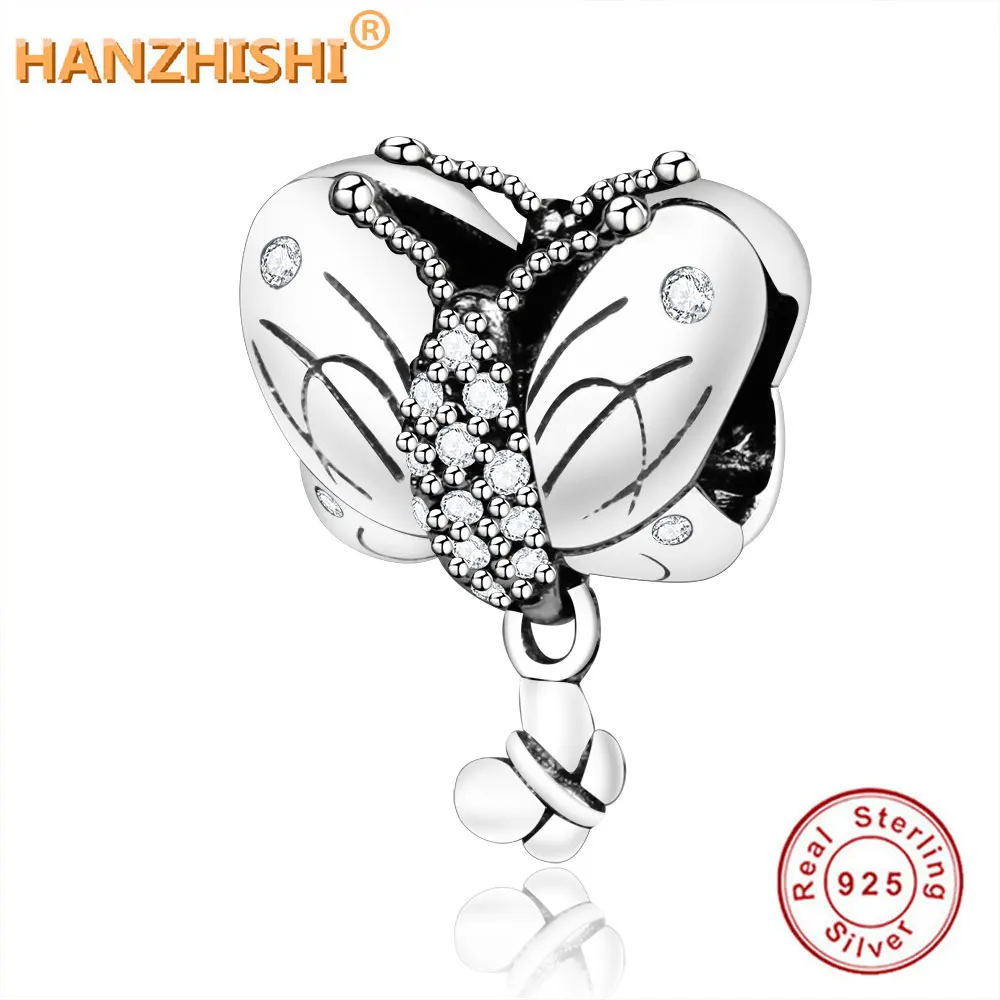 

2019 Spring Newest Authentic 925 Sterling Silver Butterfly Charm Beads Fit Original Pandora Charms Bracelet DIY Jewelry Berloque