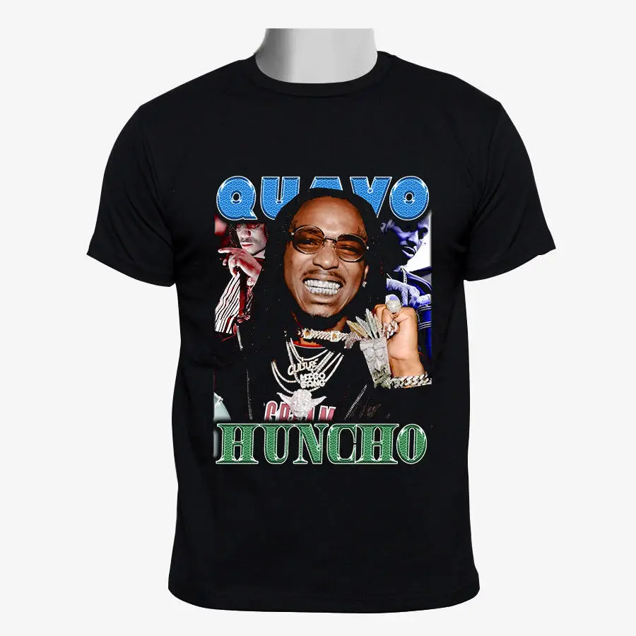 Quavo американский рэпер мультфильм печати короткий рукав Футболка Бесплатная