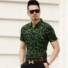 Kuyomens Мужская пляжная одежда гавайская рубашка плюс размер XL 2XL летние мужские рубашки с коротким рукавом с цветочным принтом Мерсеризованный хлопок