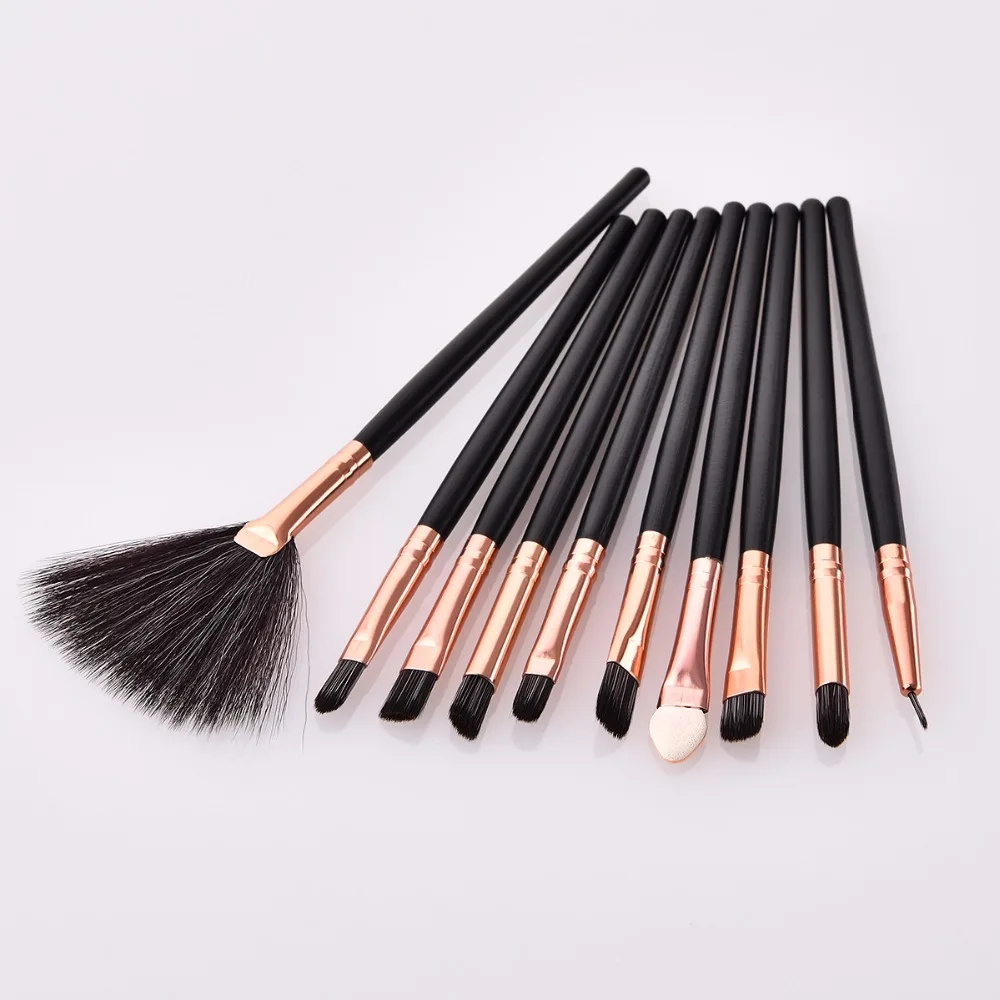 

Newest Eyes Makeup Brushes Set 10pcs Sponge Eyeshadow Concealer Eyebrow Lip Eyeliner Mini Fan Brush Kabuki Brush Make up Kwasten