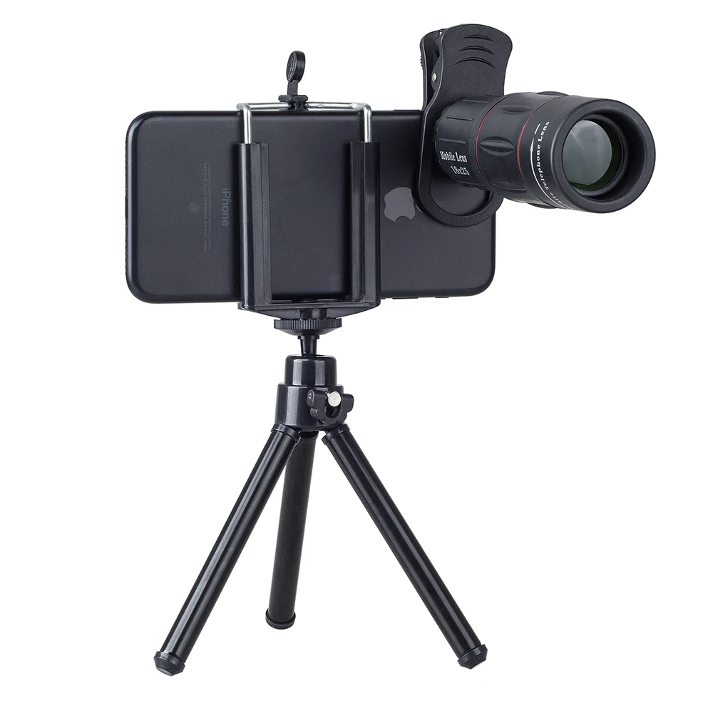 18X телескоп зум HD объектив мобильного телефона Telefon камера с универсальным зажимом Штатив для samsung Galaxy S4 S5 S6 S7 S8 S9