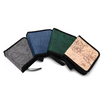 

World Map Pattern 40 Disc CD DVD Holder Case Storage Wallet VCD Organizer Faux Leather Bag