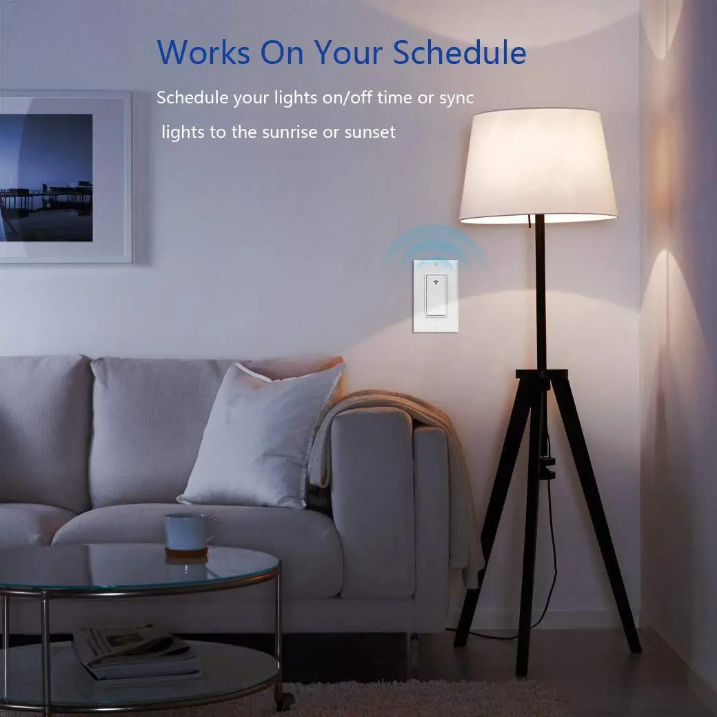 

BIFI-Smart Light Switch,Wifi Light Switch Remote Control Wireless Smart Switch with Timer for Fan and Light Works with Alexa a