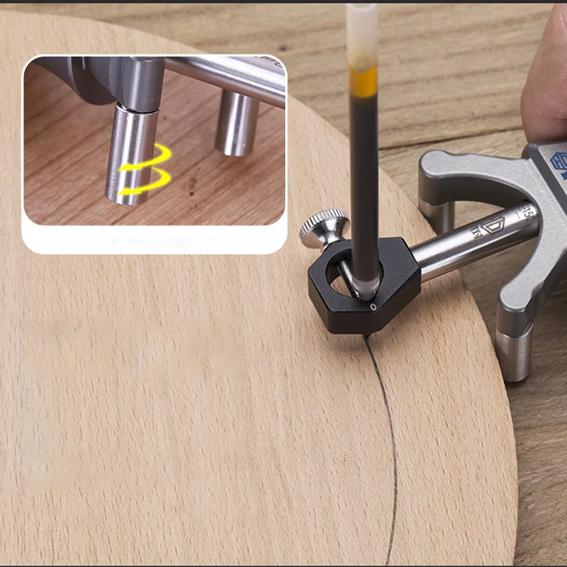 

Carpenter Straight Line Arc Curve Scriber Parallel Measuring Tool Woodworking Dual-purpose Drawing Line Square Marker
