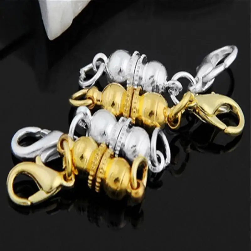 

JETTINGBUY 4Pcs Jewelry Findings Strong Ball Magnetic Clasps For Necklace Bracelet Chain Buckle Hook Jewelry Accessories