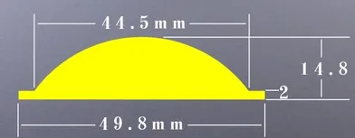 Комплект из 2 предметов, 18, 20, 22, 23-25 28 мм 29, маленького размера, круглой формы с диаметром 32 мм 34 36 37,5 42-45 47,5 50 мм полиметилметакрилатные линзы Q5 T6 L2 зум масштабируемый светодиодный фонарик налобный фонарь - Цвет: 49.8