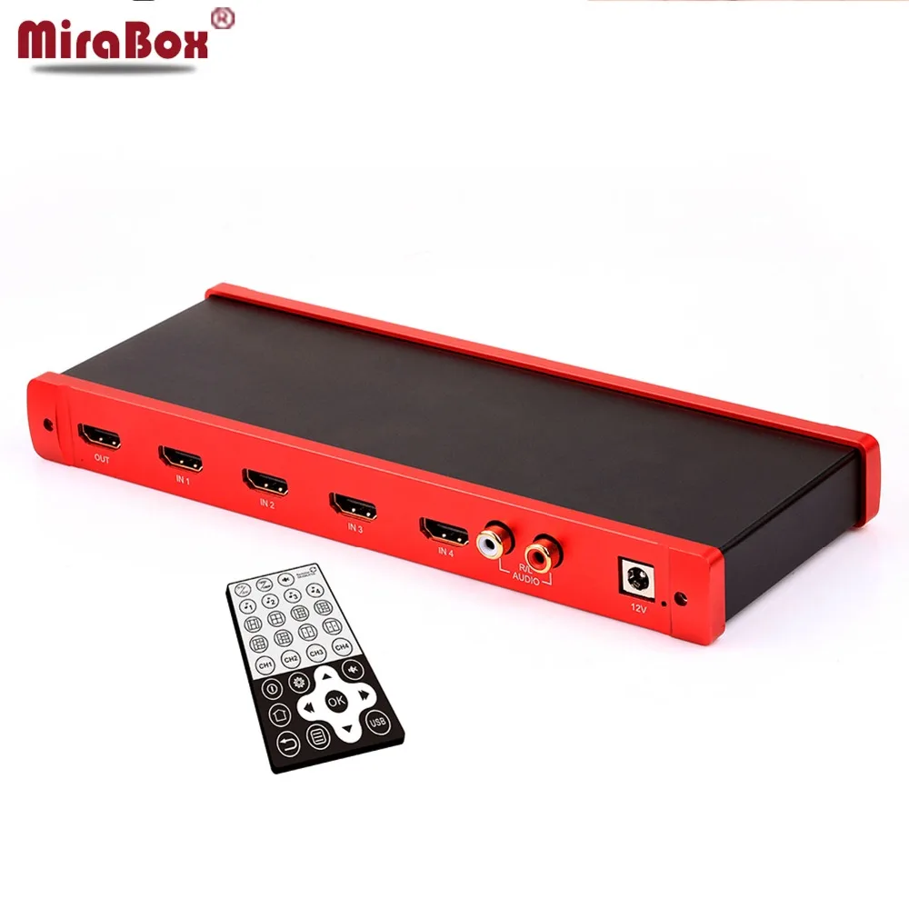 MiraBox 4X1 HDMI мульти-просмотра HDMI Quad экран в режиме реального времени мультипросмотра с HDMI бесшовный коммутатор 1080p HD IR HDMI переключатель