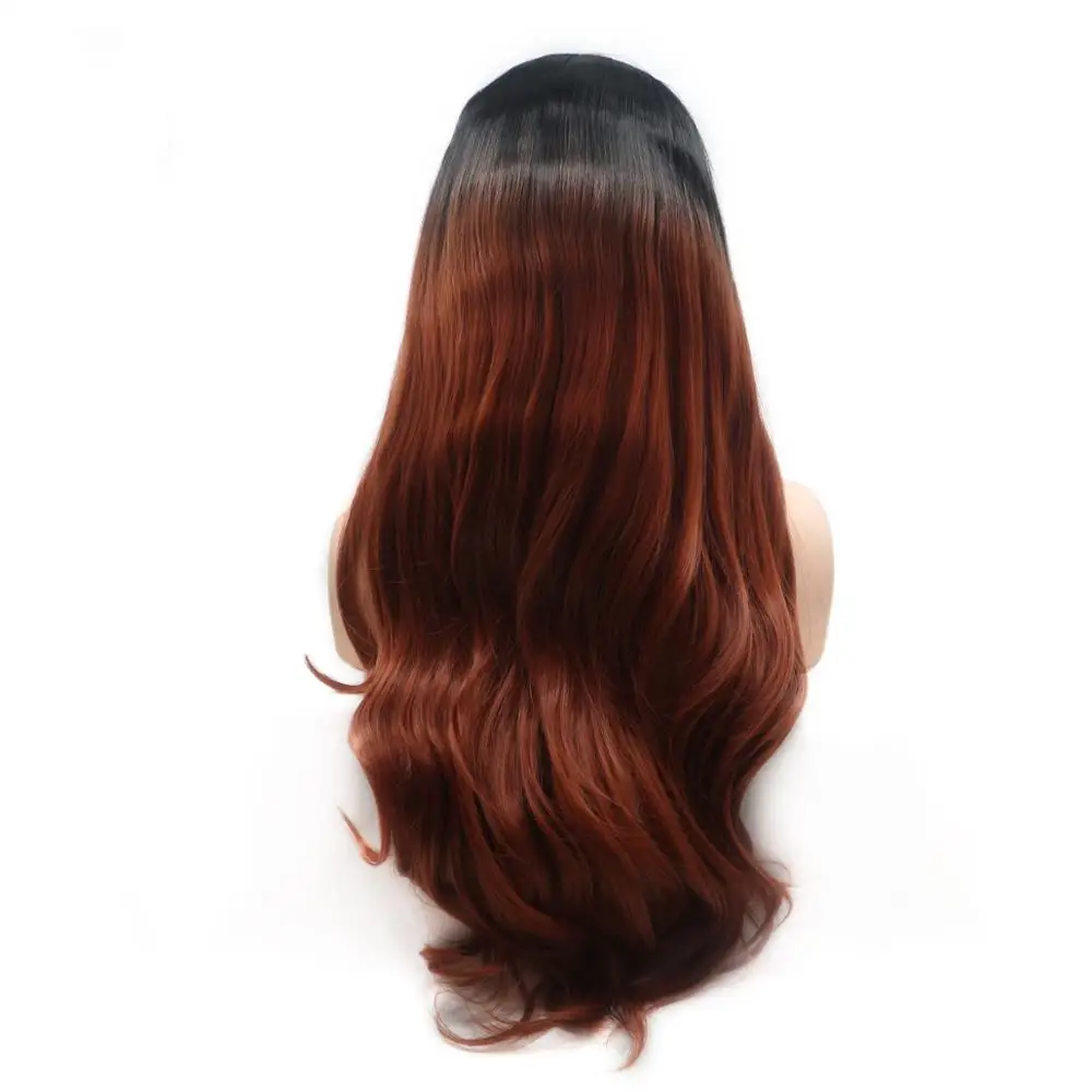 

Long Colorful Wig Wavy High Temperature Fiber Side Part 28 Inch 150% Heavy Density Lace Front Synthetic Wigs Venvee