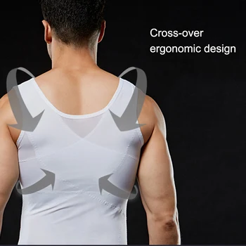 

Men Slimming Body Shaper Waist Trainer Belly Compression Vest Gym Tops AIC88