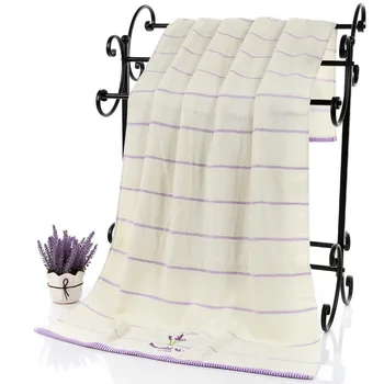 

Luxury Lavender Bath Towel Cotton Embroidery Large Family Shower Towels Bathroom 70x140cm serviette de bain adulte Free Shipping