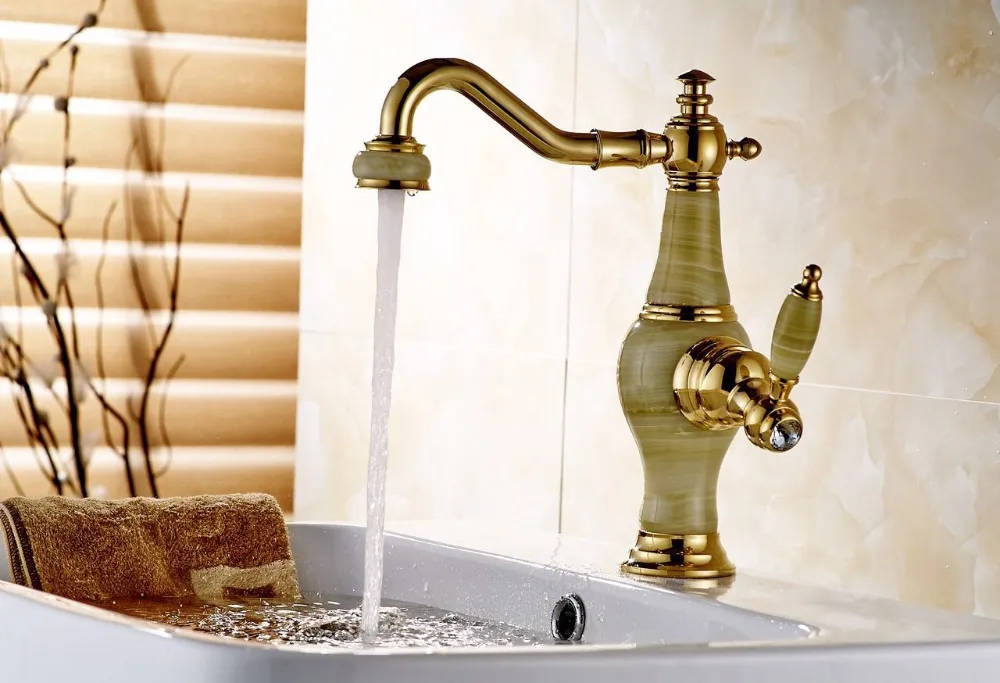 Gold marble kitchensink faucet luxuary golden basin sink tap blackened kitchen mixer none pull out torneiras