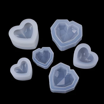 

6Sizes 3D Heart Aroma Gypsum Plaster Silicone Mould DIY Candle Resin Molds Love Heart Silicone Mold For Car Decoration