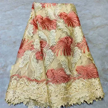 

2019 Latest French Laces Fabrics High Quality Tulle African Laces Fabric For Wedding Nigerian Tulle Lace Material 2L83-14