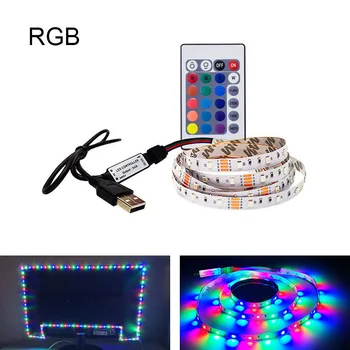 

5V LED Strip USB 5V 2835 TV backlight 50CM 1M 2M 3M 4M 5M Light Lighting with IR control For Desktop PC Lamp Tape Diode Ribbon