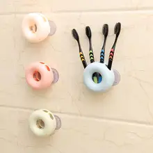 강한 흡입 컵 도넛 형 욕실 액세서리 (핑크, 블루, 그린 및 베이지 색) 와 4 개/갑 벽 마운트 칫 솔 홀더(China)
