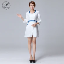 Медицинские Халаты медсестры носить лабораторные пальто салон красоты комбинезоны осень и зима одежда большой размер Новое платье Корейский темперамент Тонкий