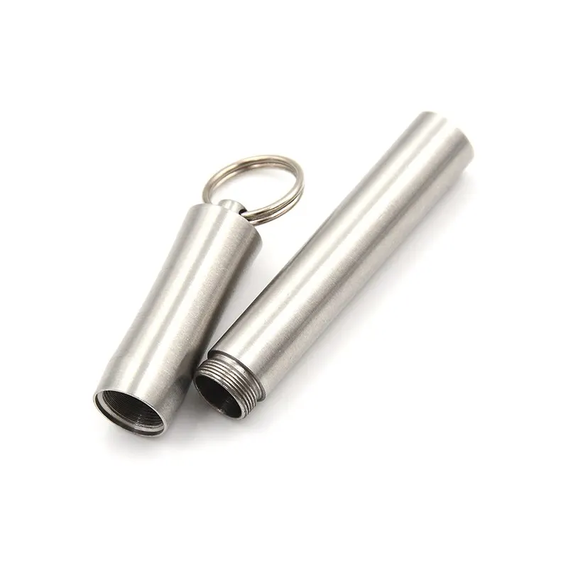 Eco-Friendly Ultralight Portable Keychain Toothpick Box Pill Case Outdoor Camp Hike Mini Bottle Toothpick Holder With Keychain