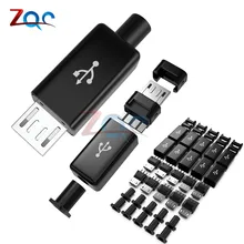 10sets DIY Micro USB Stecker Anschlüsse Stecker Kit w/Covers Schwarz(China)