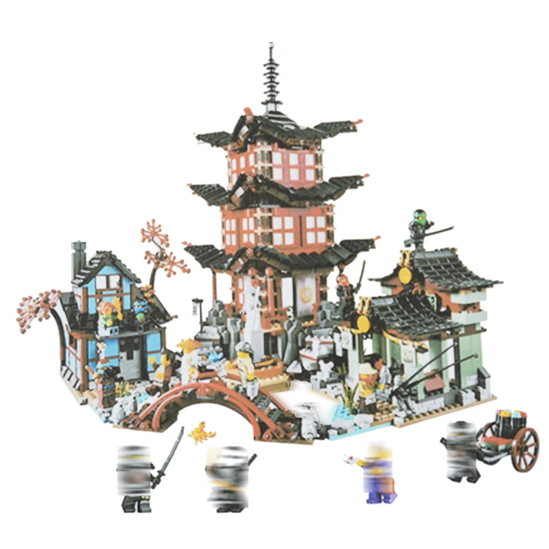

NEW 2150Pcs New Ninja Temple of Airjitzu Jay Kai Cole Building Block Compatible legoing 70751 Bricks Toys Gifts
