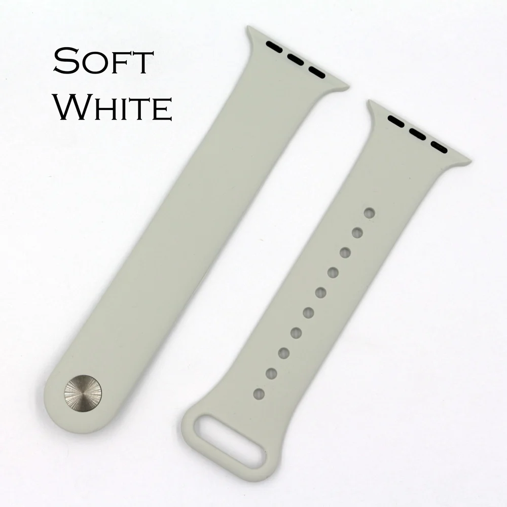URVOI силиконовый ремешок для apple watch series 4 3 2 1 ремешок для iWatch Sport band штырь на замену-и-tuck закрытие официальных цветов - Цвет ремешка: Soft White
