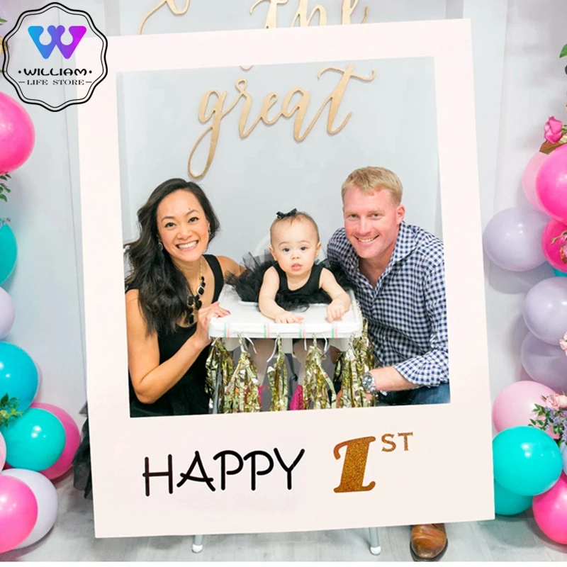 

DIY Photo Frame 1st Birthday 30th 40th Photo Booth Props 16 18 21 30 40 50 60 Happy Birthday Photobooth Party Decorations