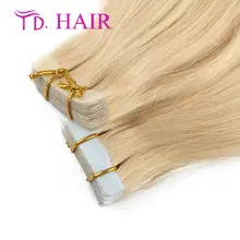 613 TD hiar 20 40pcs 613 Blonde Color font b Brazilian b font Tape font