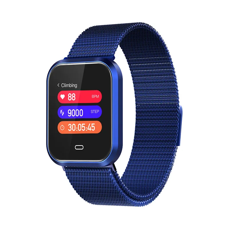 CD16 Смарт часы кровяное давление мониторинг сердечного ритма IP67 шаг спортивные фитнес часы Мужская мода Смарт часы для Android IOS - Цвет: metal blue