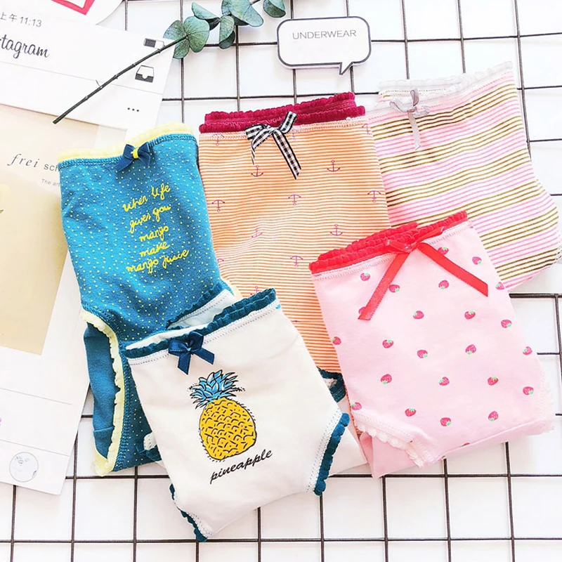 

SP&CITY Fruit Patterned Cartoon Underwear Women Pineapple Cotton Seamless Briefs Soft Breathable Cute Panties For Girls Lingerie